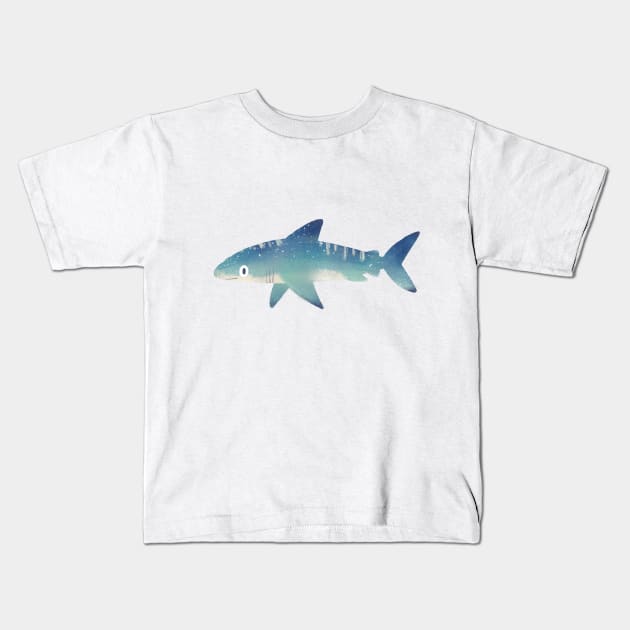 Little Blue Shark Kids T-Shirt by tarynosaurus